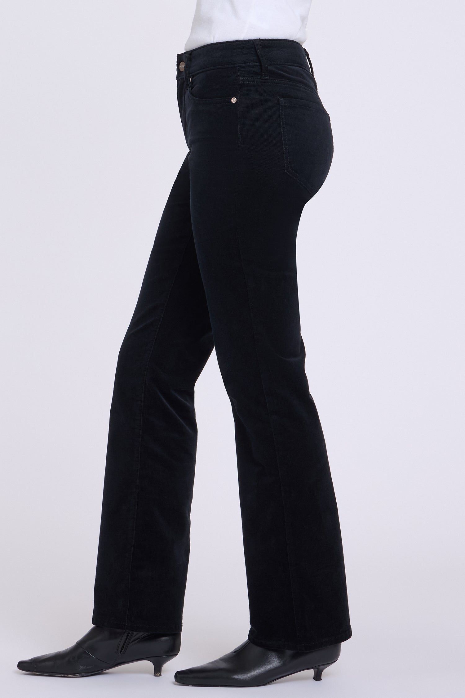 NYDJ Brooklyn Bootcut Pants In Fine Wale Stretch Corduroy - Black