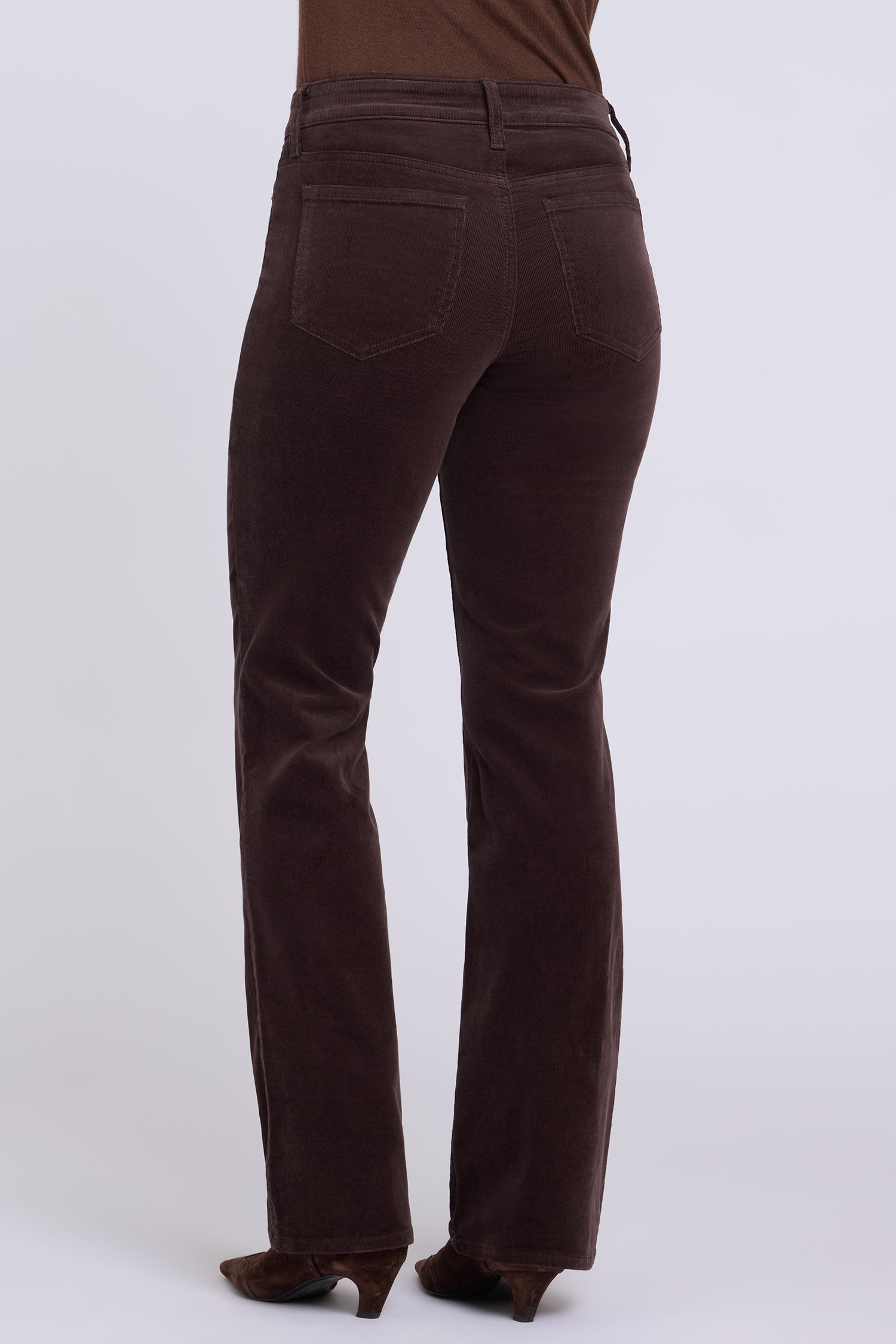 NYDJ Brooklyn Bootcut Pants In Fine Wale Stretch Corduroy - Bitter Chocolate