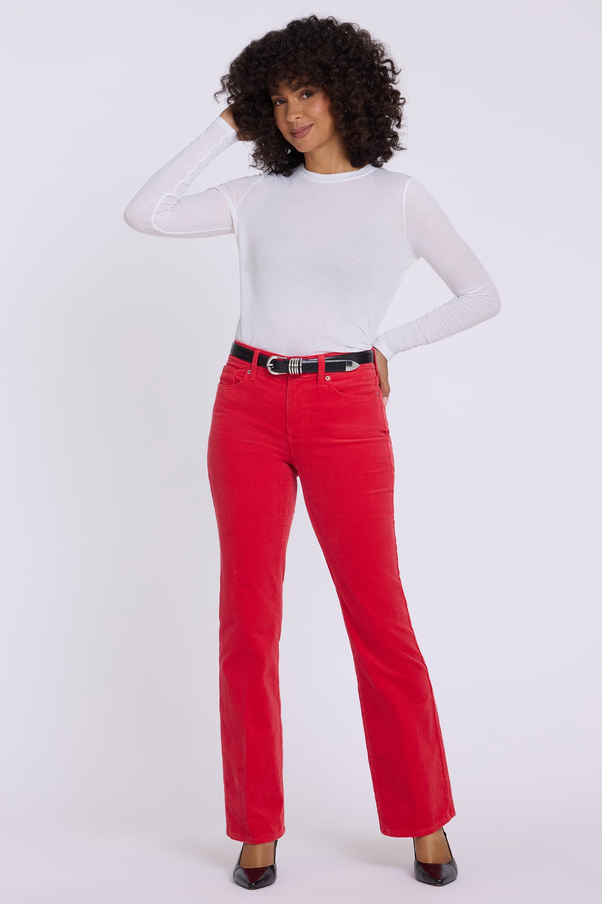 NYDJ Brooklyn Bootcut Pants In Fine Wale Stretch Corduroy - Camellia