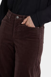 NYDJ Teresa Wide Leg Pants In Fine Wale Stretch Corduroy With 1 1/2" Hems And 31" Inseam - Bitter Chocolate