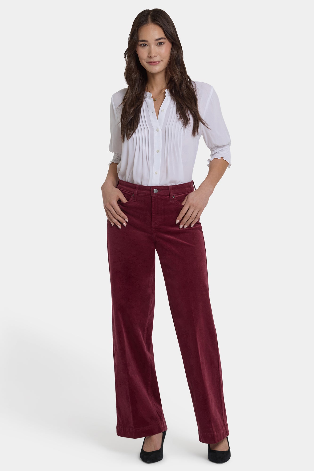 NYDJ Teresa Wide Leg Pants In Fine Wale Stretch Corduroy With 1 1/2