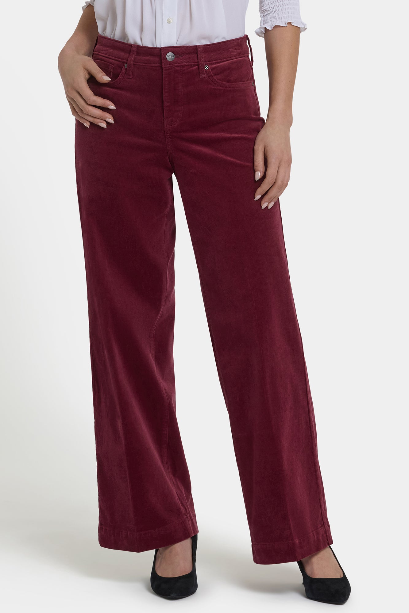 NYDJ Teresa Wide Leg Pants In Fine Wale Stretch Corduroy With 1 1/2