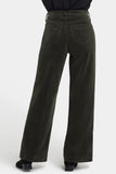 NYDJ Teresa Wide Leg Pants In Fine Wale Stretch Corduroy With 1 1/2" Hems And 31" Inseam - Vine Leaf