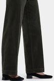 NYDJ Teresa Wide Leg Pants In Fine Wale Stretch Corduroy With 1 1/2" Hems And 31" Inseam - Vine Leaf