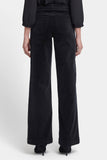 NYDJ Teresa Wide Leg Pants In Fine Wale Stretch Corduroy With 1 1/2" Hems - Black