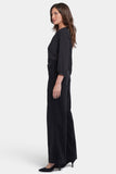 NYDJ Teresa Wide Leg Pants In Fine Wale Stretch Corduroy With 1 1/2" Hems - Black