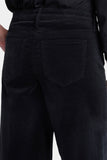 NYDJ Teresa Wide Leg Pants In Fine Wale Stretch Corduroy With 1 1/2" Hems - Black