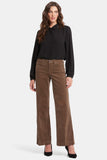 NYDJ Teresa Wide Leg Pants In Fine Wale Stretch Corduroy With 1 1/2" Hems - Elmwood