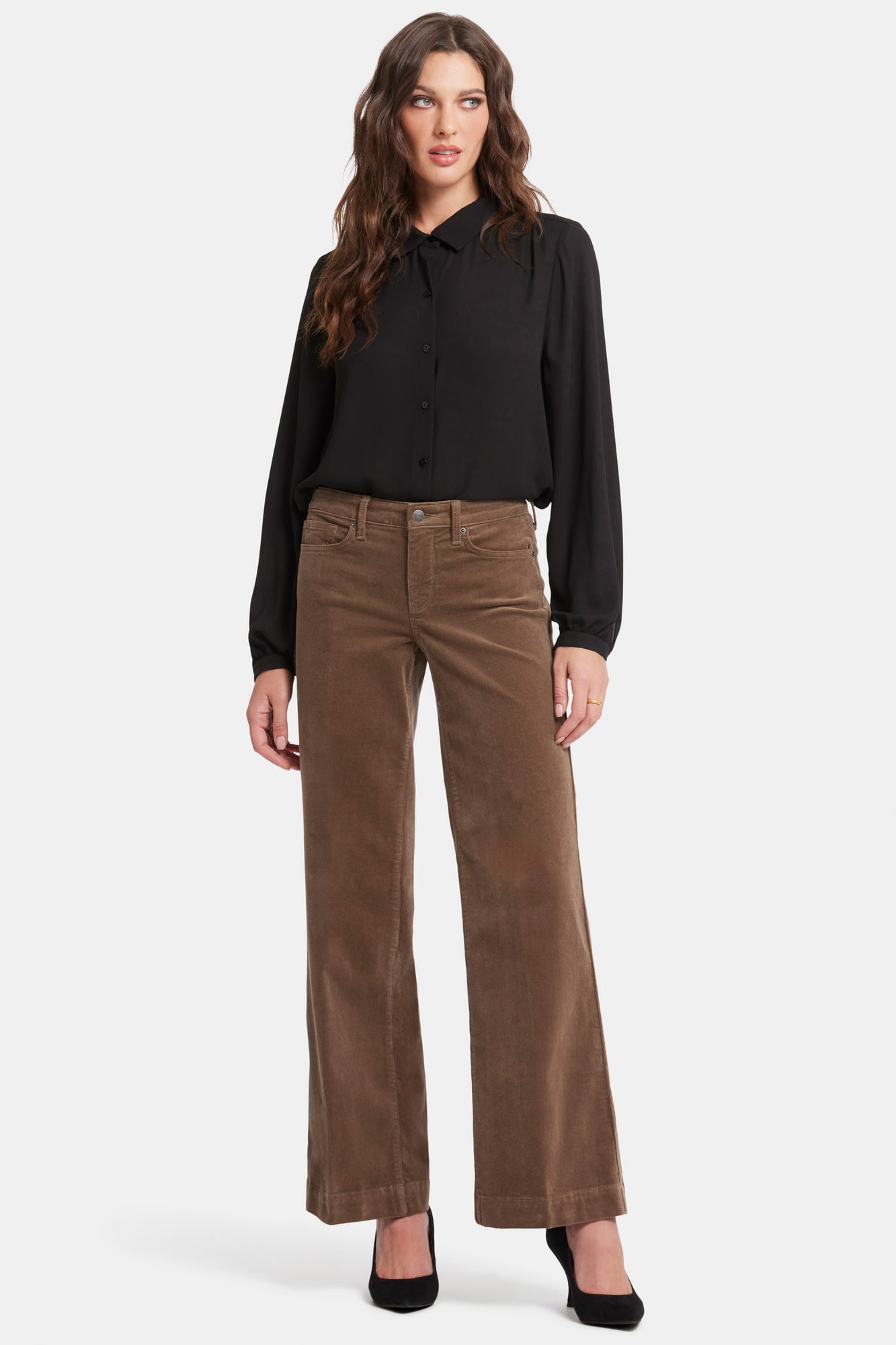 NYDJ Teresa Wide Leg Pants In Fine Wale Stretch Corduroy With 1 1/2