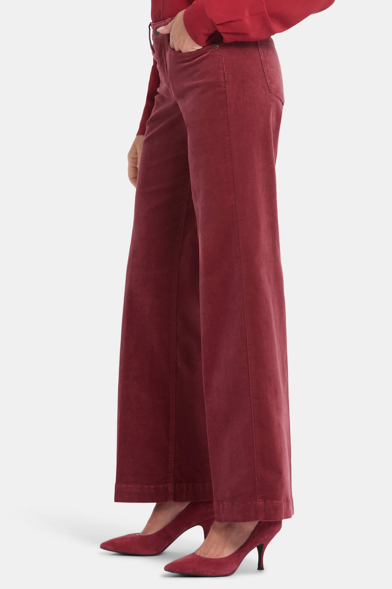 NYDJ Teresa Wide Leg Pants In Fine Wale Stretch Corduroy With 1 1/2