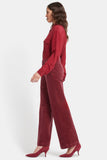 NYDJ Teresa Wide Leg Pants In Fine Wale Stretch Corduroy With 1 1/2" Hems - Paintbrush