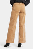 NYDJ Teresa Wide Leg Pants In Fine Wale Stretch Corduroy With 1 1/2" Hems - Sand Dune