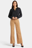 NYDJ Teresa Wide Leg Pants In Fine Wale Stretch Corduroy With 1 1/2" Hems - Sand Dune