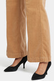 NYDJ Teresa Wide Leg Pants In Fine Wale Stretch Corduroy With 1 1/2" Hems - Sand Dune