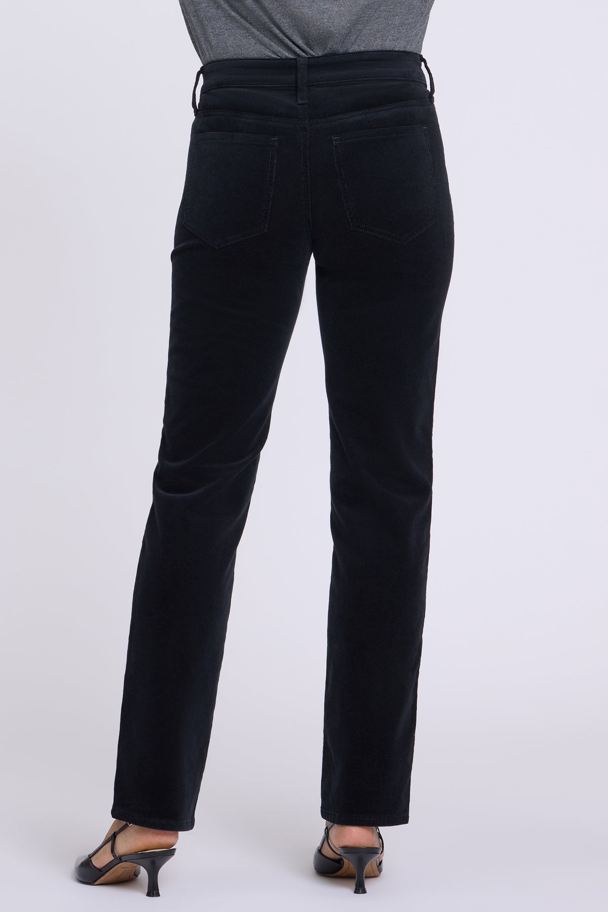 NYDJ Marilyn Straight Pants In Fine Wale Stretch Corduroy - Black