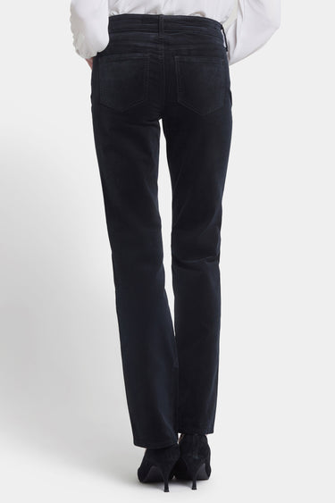 NYDJ Marilyn Straight Pants In Fine Wale Stretch Corduroy - Black