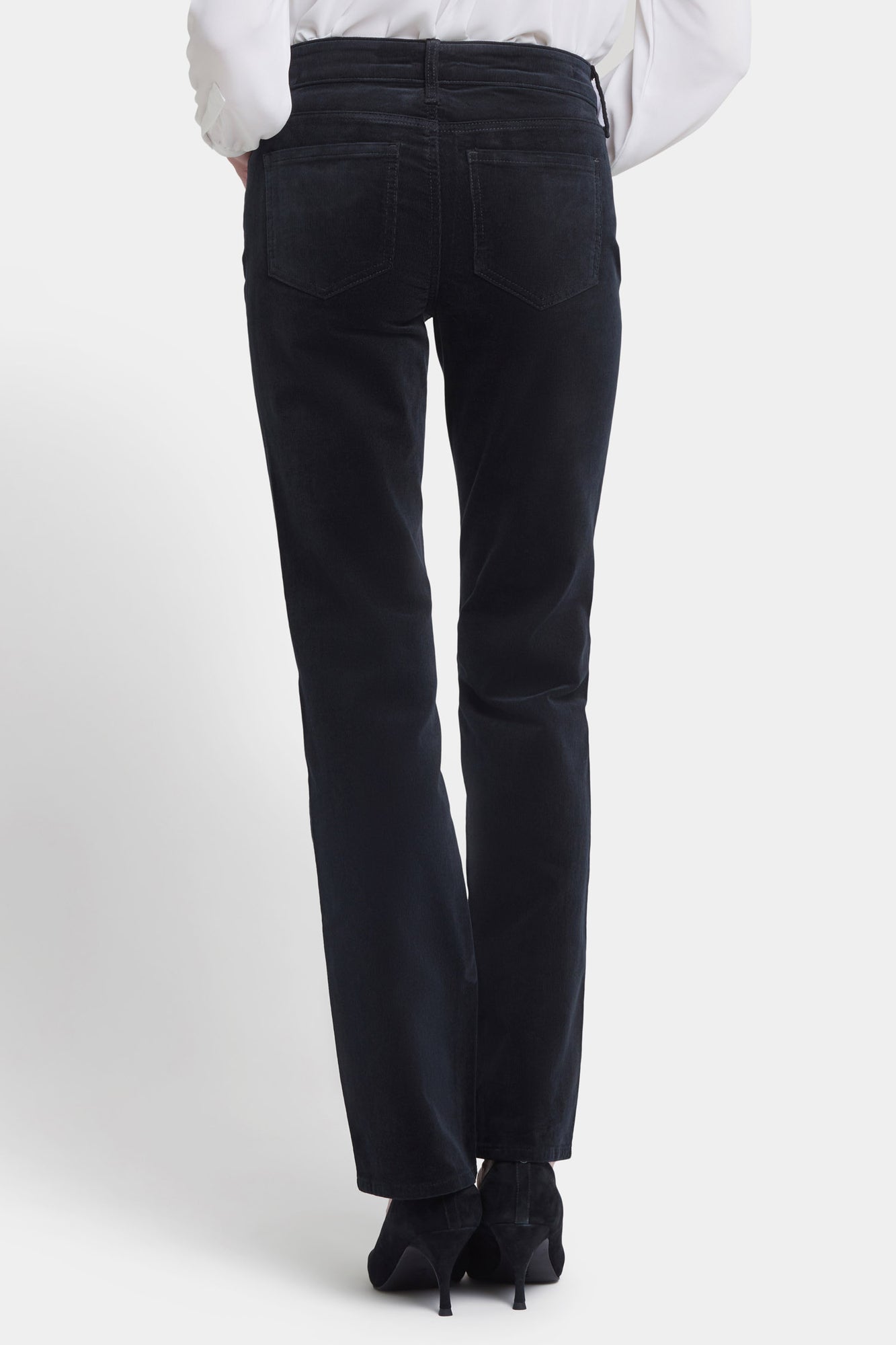Marilyn Straight Pants In Fine Wale Stretch Corduroy - Black