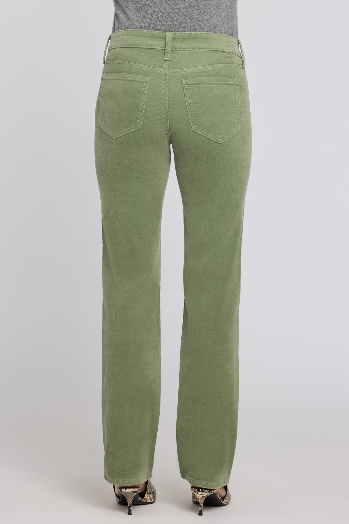 NYDJ Marilyn Straight Pants In Fine Wale Stretch Corduroy - Artichoke