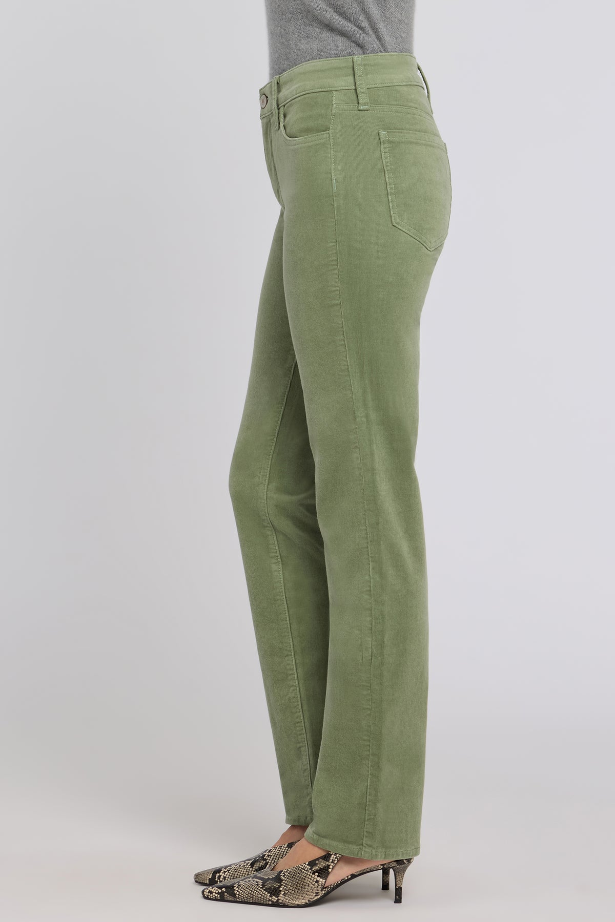 NYDJ Marilyn Straight Pants In Fine Wale Stretch Corduroy - Artichoke