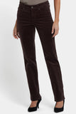 NYDJ Marilyn Straight Pants In Fine Wale Stretch Corduroy - Bitter Chocolate