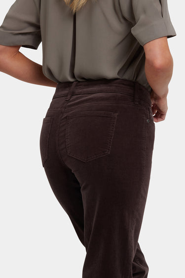 NYDJ Marilyn Straight Pants In Fine Wale Stretch Corduroy - Bitter Chocolate