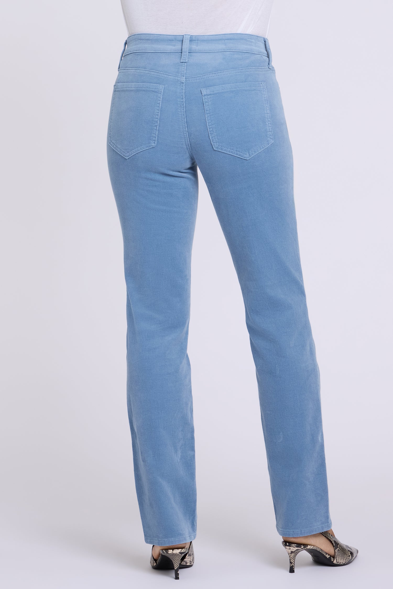 NYDJ Marilyn Straight Pants In Fine Wale Stretch Corduroy - Blue Breeze