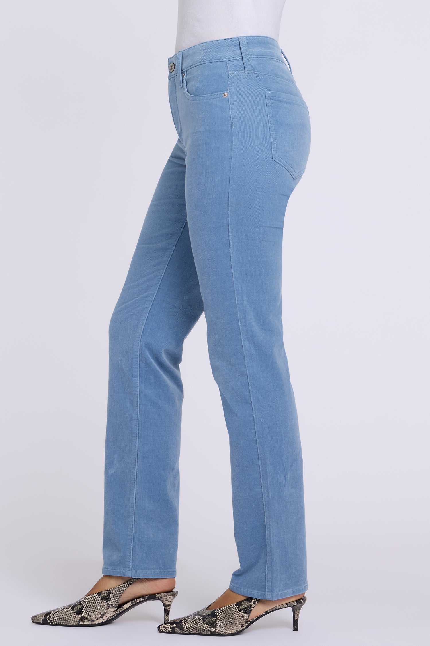 NYDJ Marilyn Straight Pants In Fine Wale Stretch Corduroy - Blue Breeze