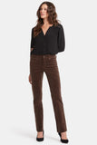 NYDJ Marilyn Straight Pants In Fine Wale Stretch Corduroy - Coffee Bean