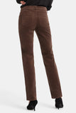 NYDJ Marilyn Straight Pants In Fine Wale Stretch Corduroy - Coffee Bean