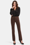 NYDJ Marilyn Straight Pants In Fine Wale Stretch Corduroy - Coffee Bean