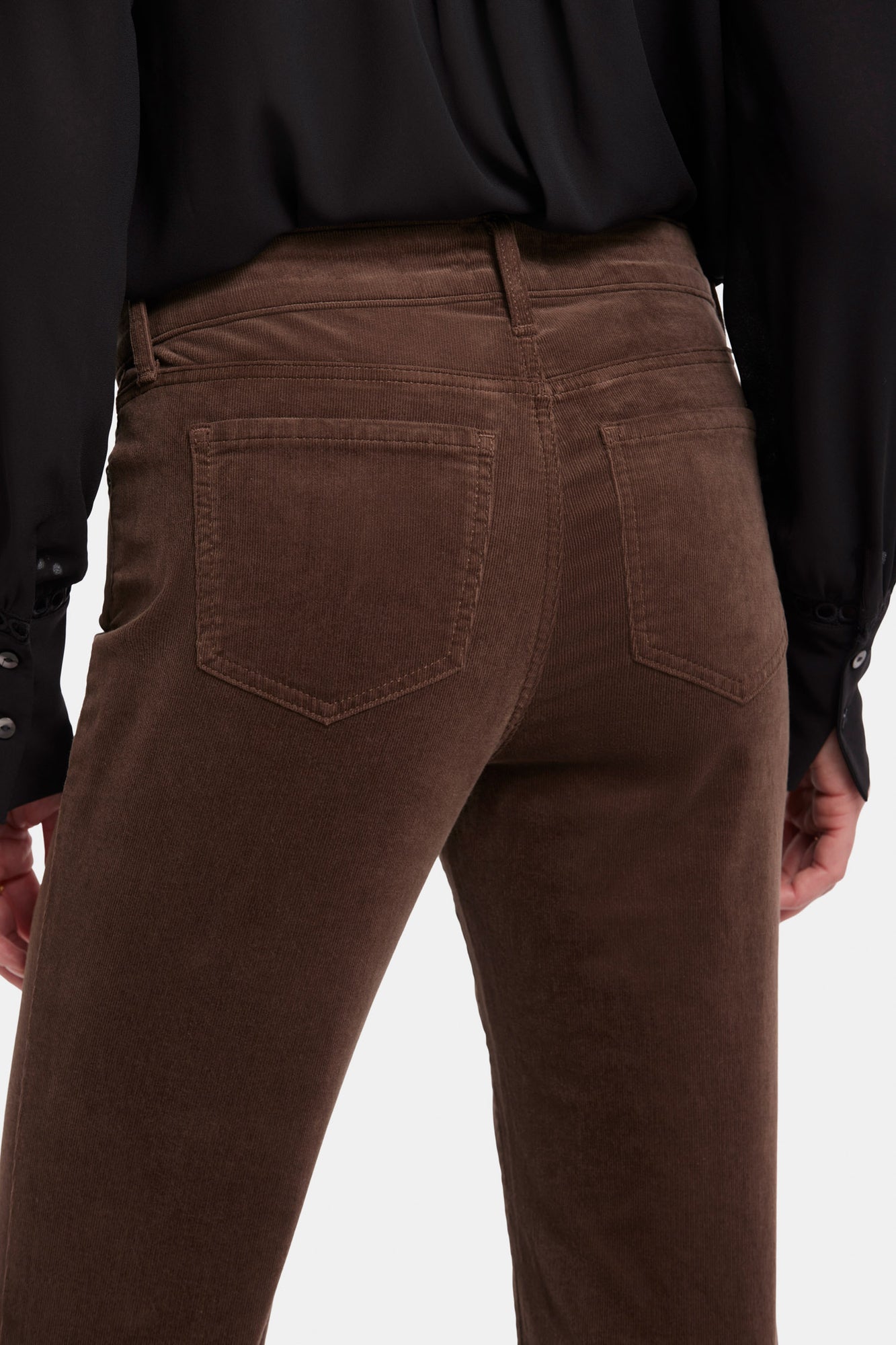 NYDJ Marilyn Straight Pants In Fine Wale Stretch Corduroy - Coffee Bean