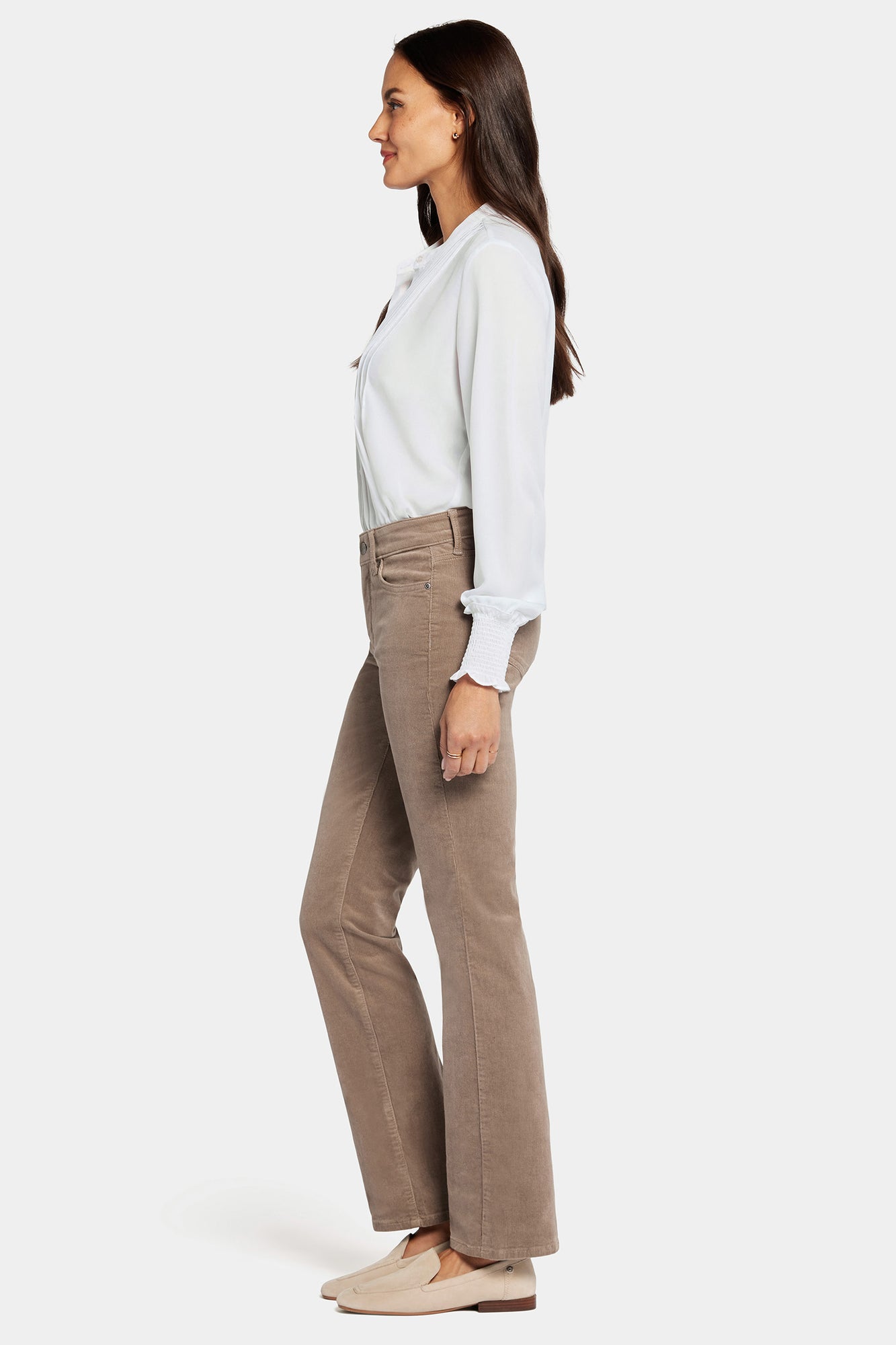 NYDJ Marilyn Straight Pants In Fine Wale Stretch Corduroy - Saddlewood