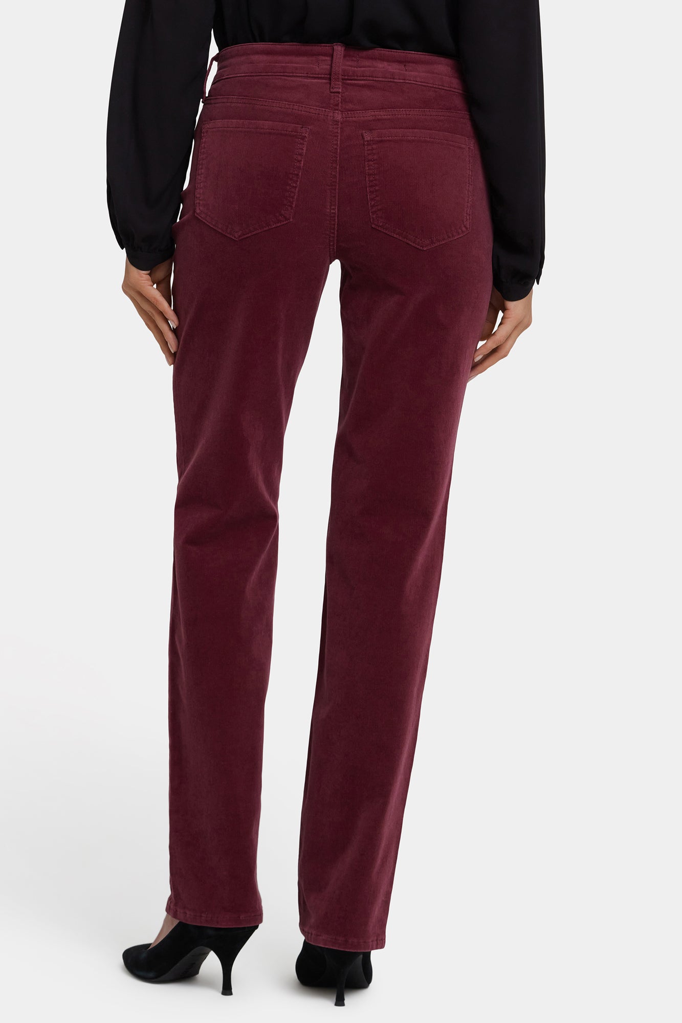 NYDJ Marilyn Straight Pants In Fine Wale Stretch Corduroy - Sienna Red