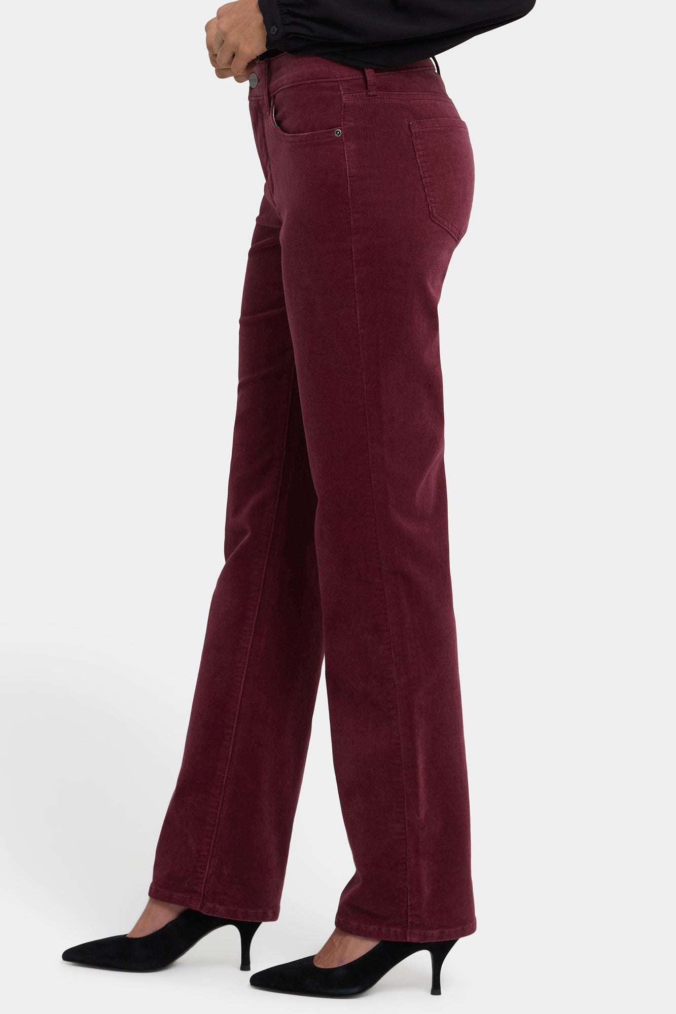 NYDJ Marilyn Straight Pants In Fine Wale Stretch Corduroy - Sienna Red