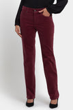 NYDJ Marilyn Straight Pants In Fine Wale Stretch Corduroy - Sienna Red