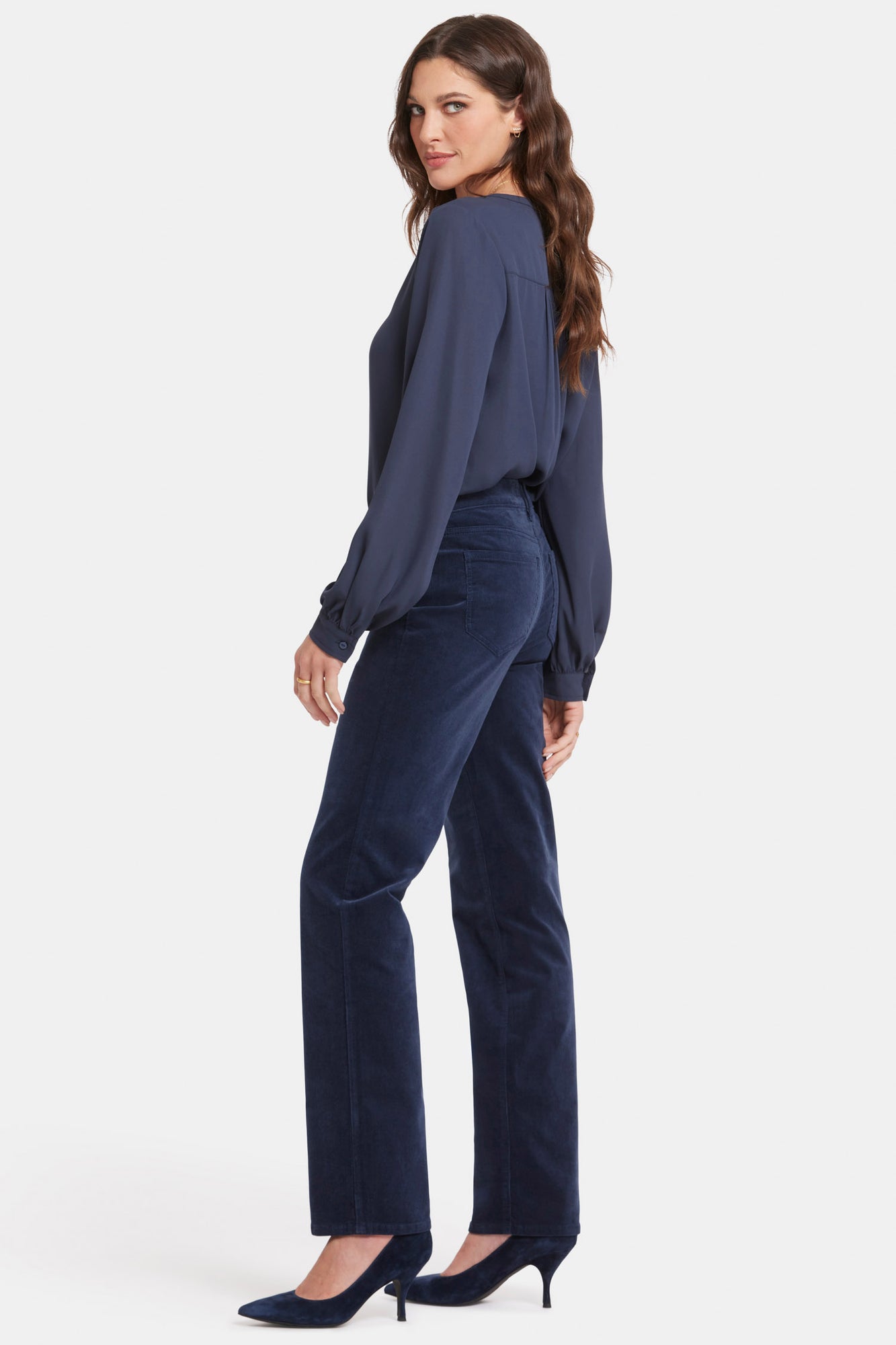 NYDJ Marilyn Straight Pants In Fine Wale Stretch Corduroy - Starless Sky