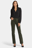 NYDJ Marilyn Straight Pants In Fine Wale Stretch Corduroy - Vine Leaf