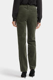 NYDJ Marilyn Straight Pants In Fine Wale Stretch Corduroy - Vine Leaf