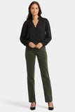 NYDJ Marilyn Straight Pants In Fine Wale Stretch Corduroy - Vine Leaf