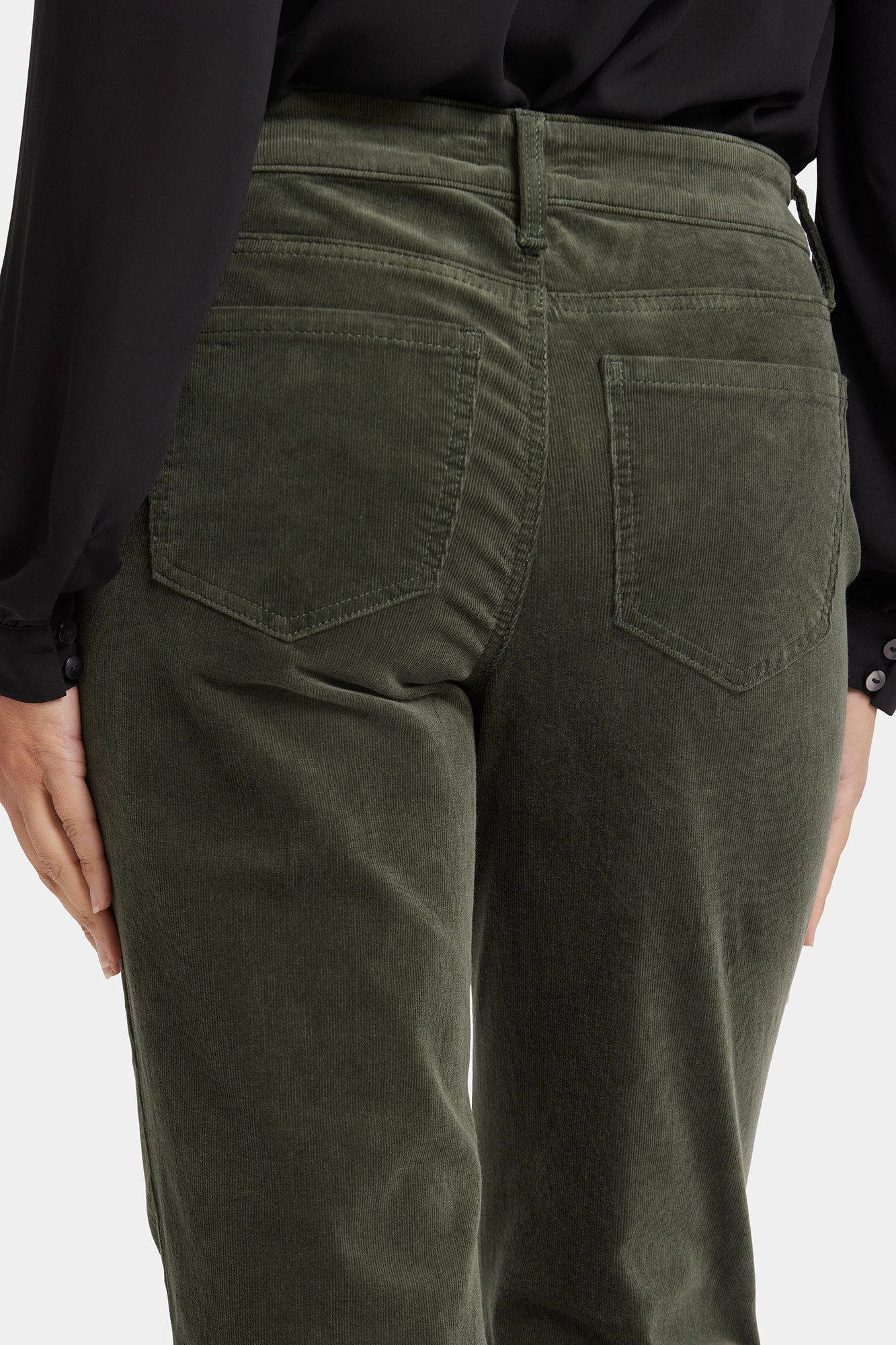 NYDJ Marilyn Straight Pants In Fine Wale Stretch Corduroy - Vine Leaf