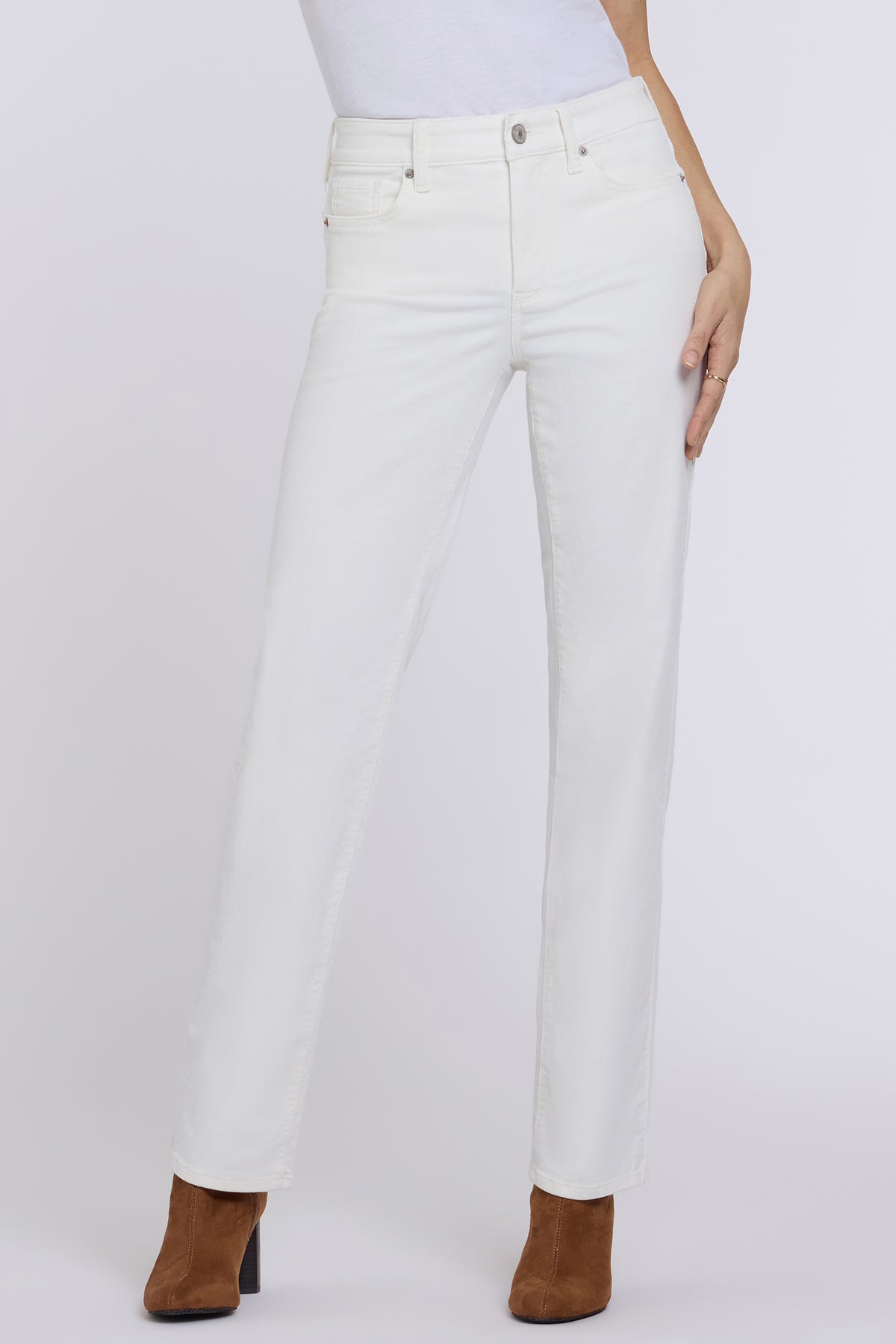 NYDJ Marilyn Straight Pants In Fine Wale Stretch Corduroy - Vintage White