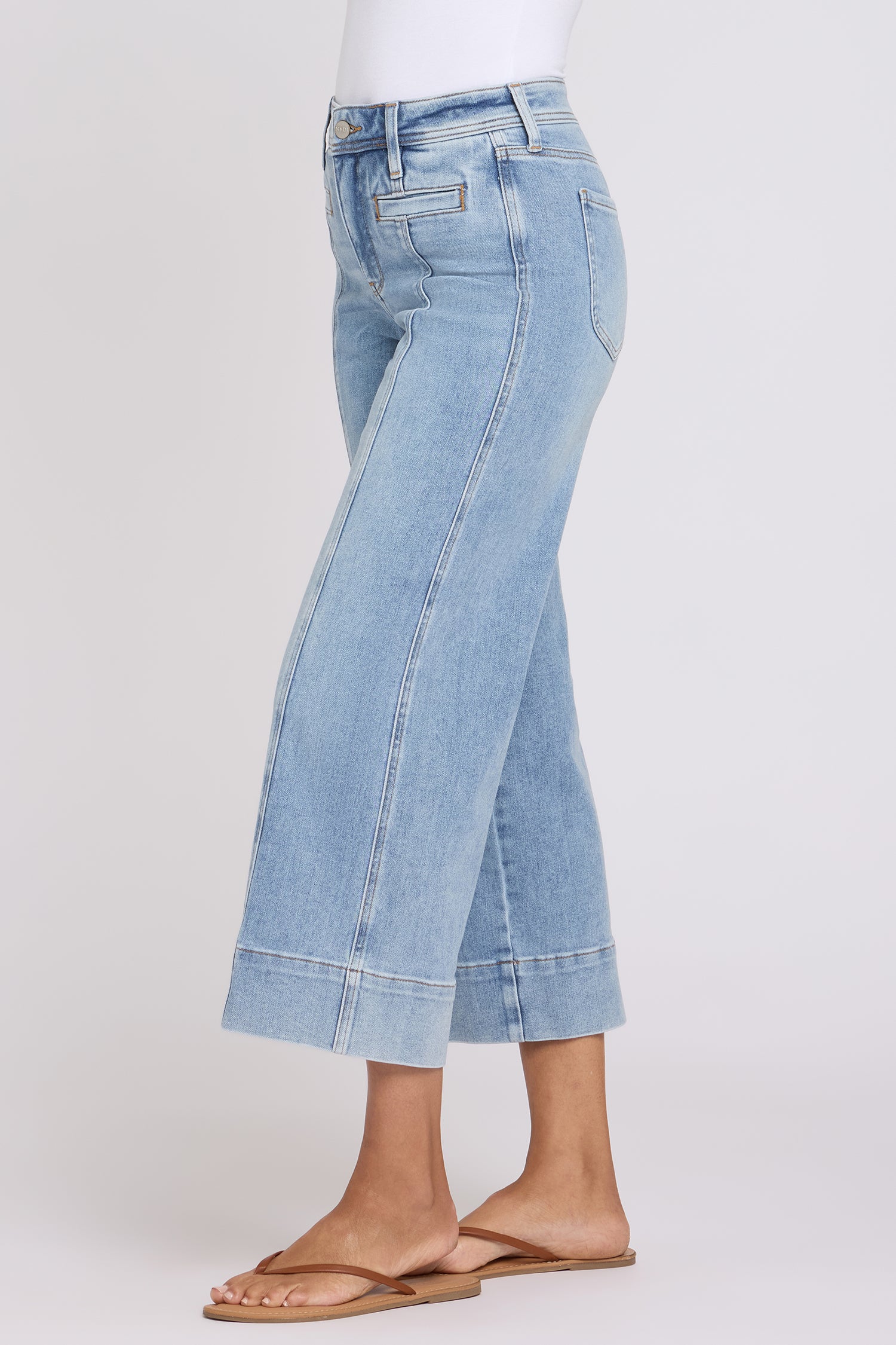 Teresa Wide Leg Ankle Jeans With Front Seams - Mist Springs | NYDJ