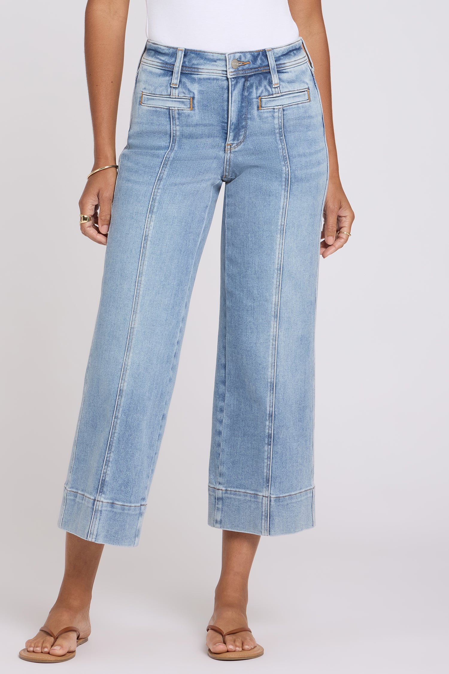 Teresa Wide Leg Ankle Jeans With Front Seams - Mist Springs | NYDJ