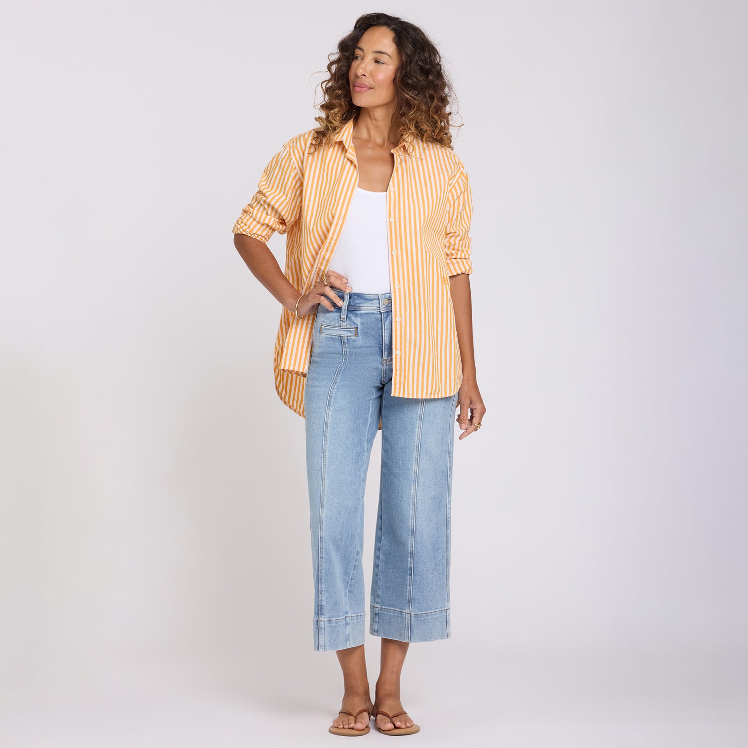 Teresa Wide Leg Ankle Jeans With Front Seams - Mist Springs | NYDJ