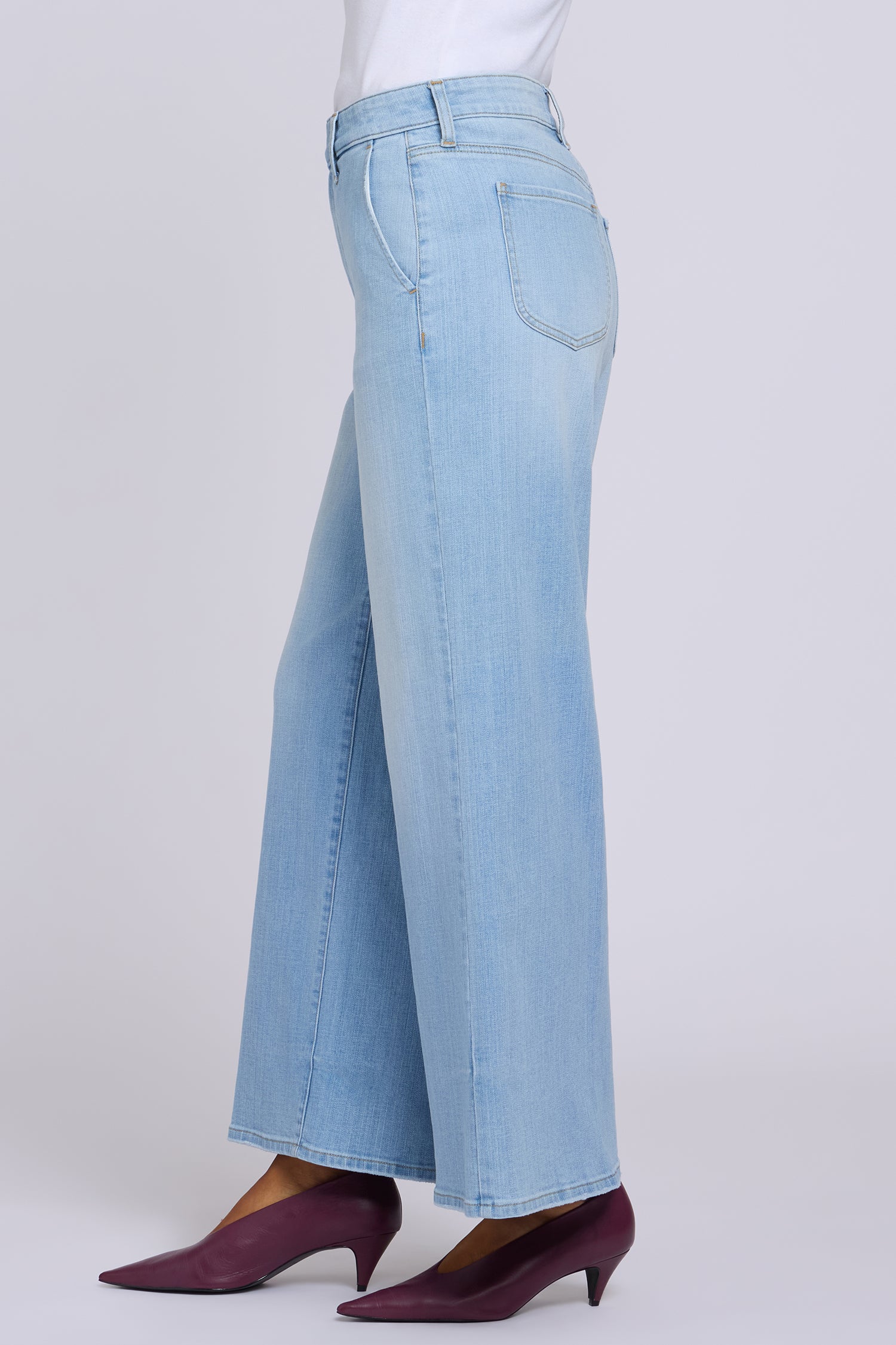 NYDJ Simone Wide Leg Jeans With High Rise And Trouser Detail - Alyssum