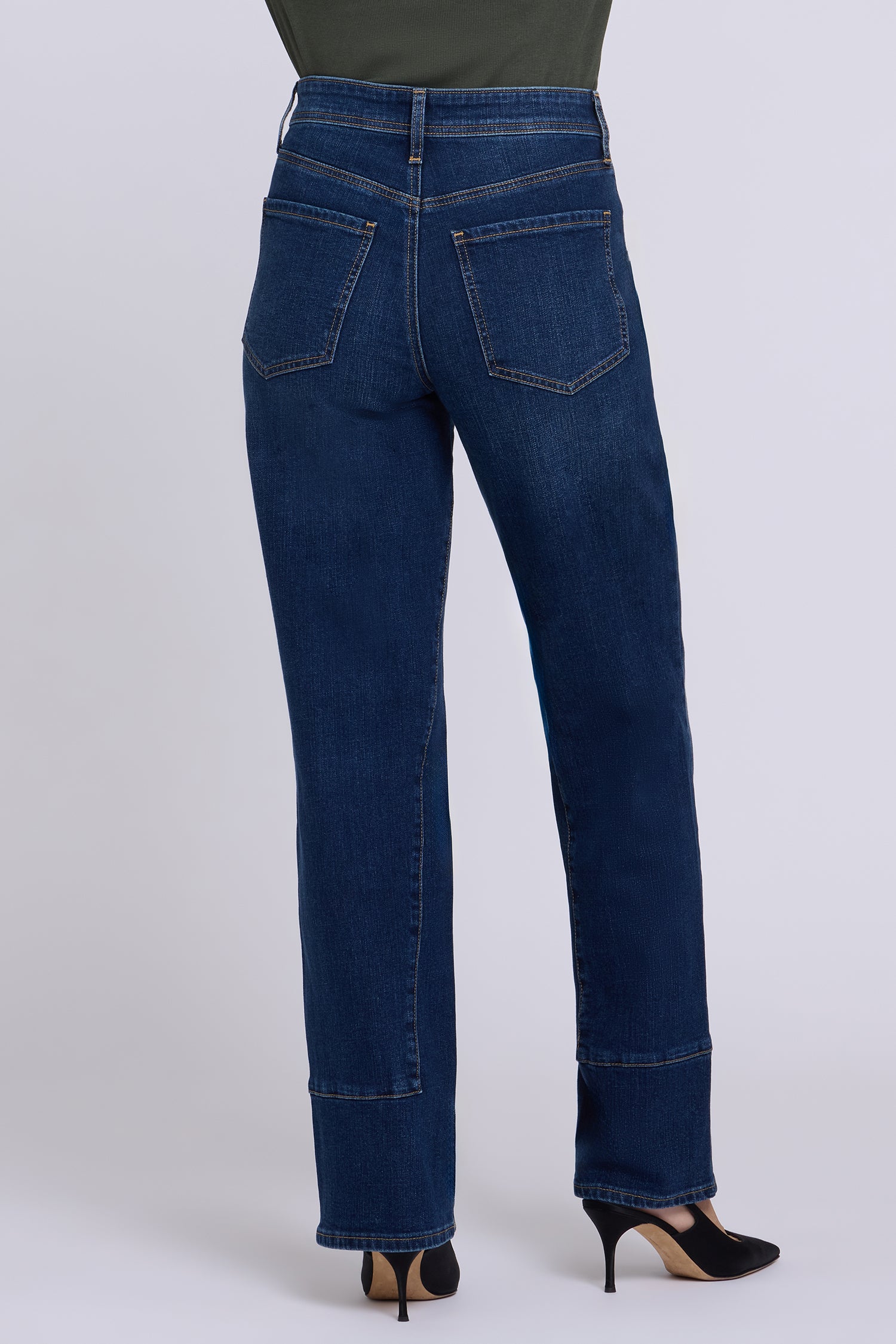 NYDJ Brooke Loose Straight Jeans With Paneled Seam Detail - Skylark