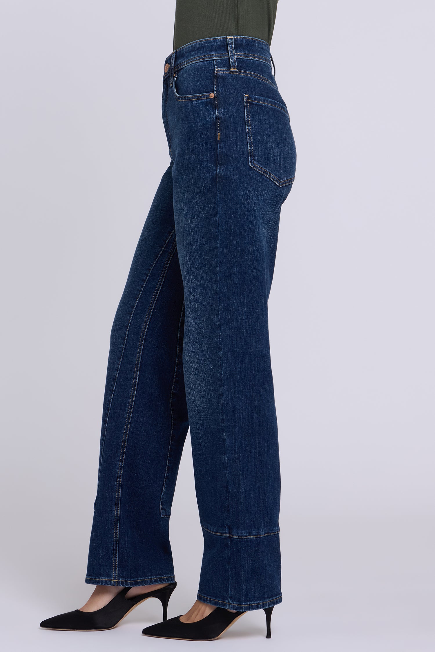 NYDJ Brooke Loose Straight Jeans With Paneled Seam Detail - Skylark