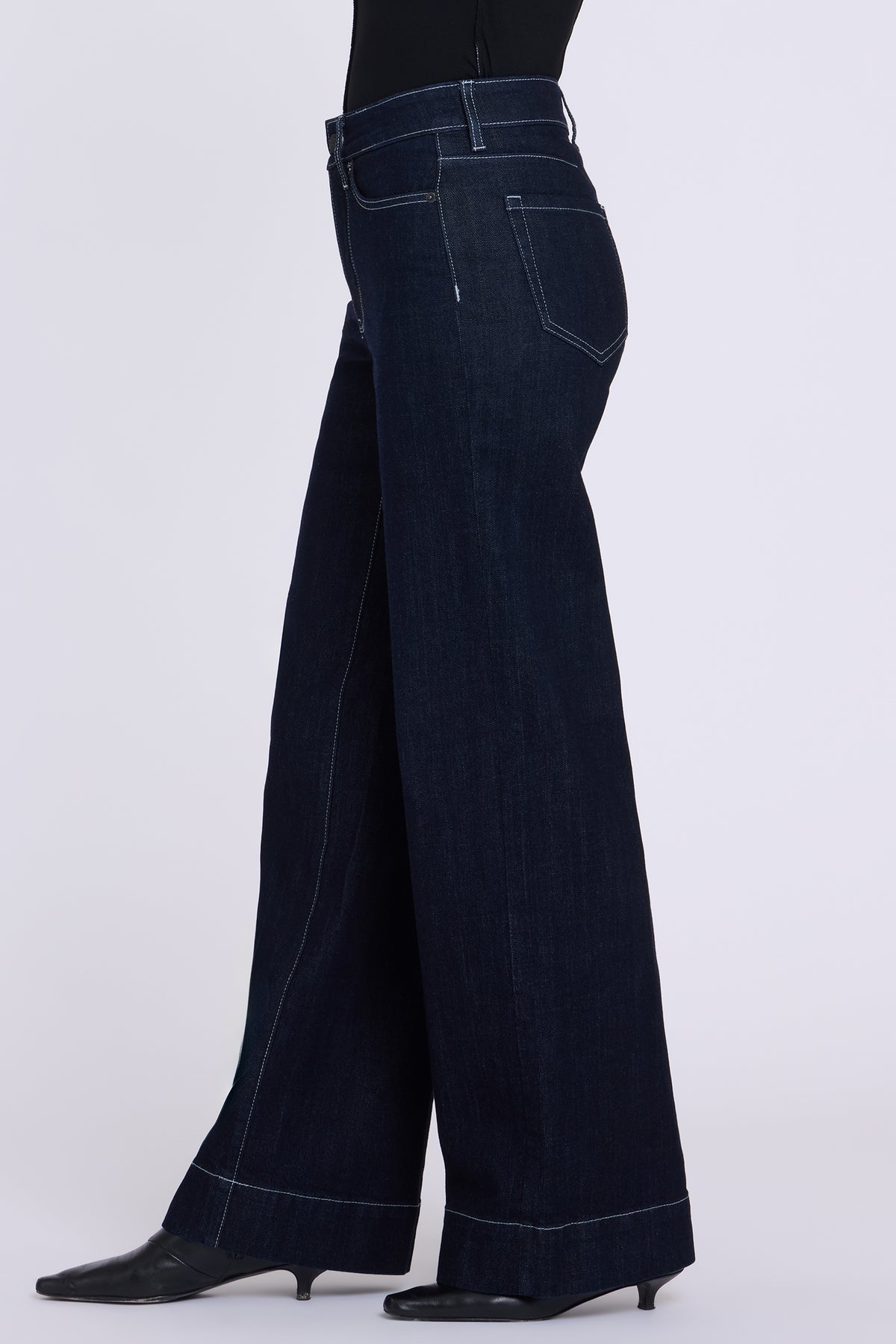 NYDJ Teresa Wide Leg Jeans With High Rise And Back Darts - Rinse