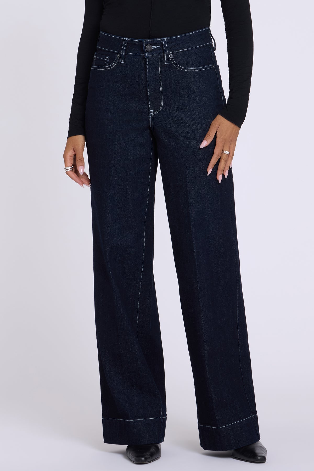 NYDJ Teresa Wide Leg Jeans With High Rise And Back Darts - Rinse
