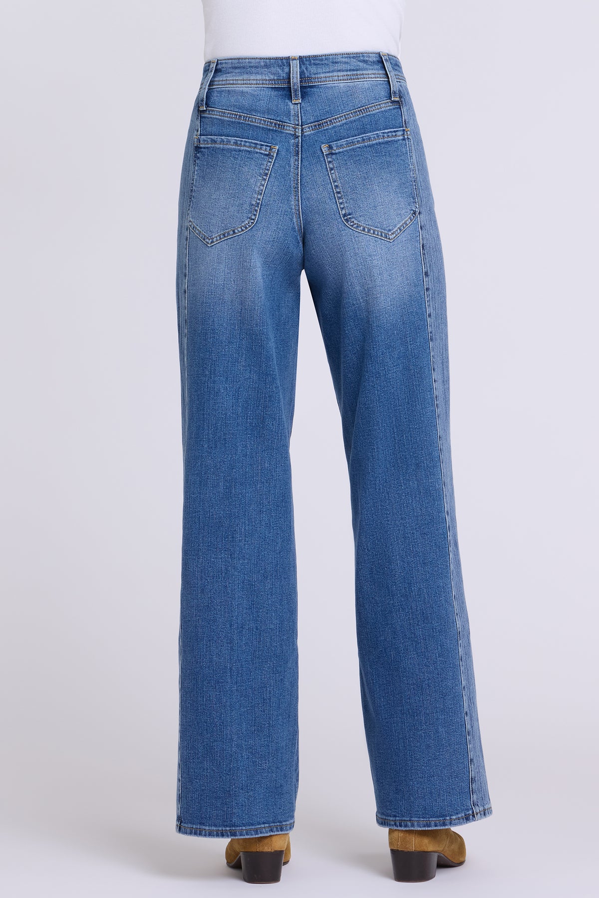 NYDJ Teresa Wide Leg Jeans With High Rise And Striped Side Panels - Yarrow